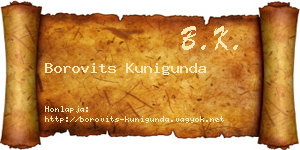 Borovits Kunigunda névjegykártya